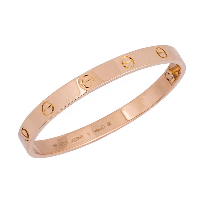 9.9/9.8 New Cartier Love Wide Version Screw Pattern 18K Rose Gold Bracelet for Women 9.9/9.8 New Cartier Love Wide Version Screw Pattern 18K Rose Gold Bracelet for Women