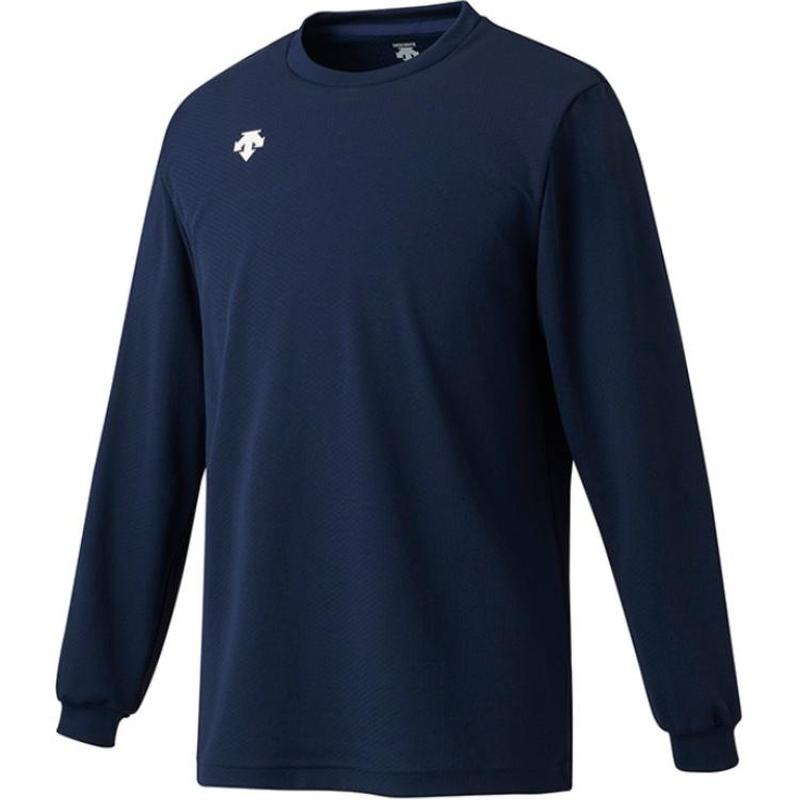 迪桑特DESCENTE 纯色吸汗速干圆领休闲套头长袖排球服 男女同款