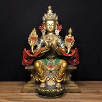 K antique bronze painted Maitreya Buddha statue ornaments QG4509