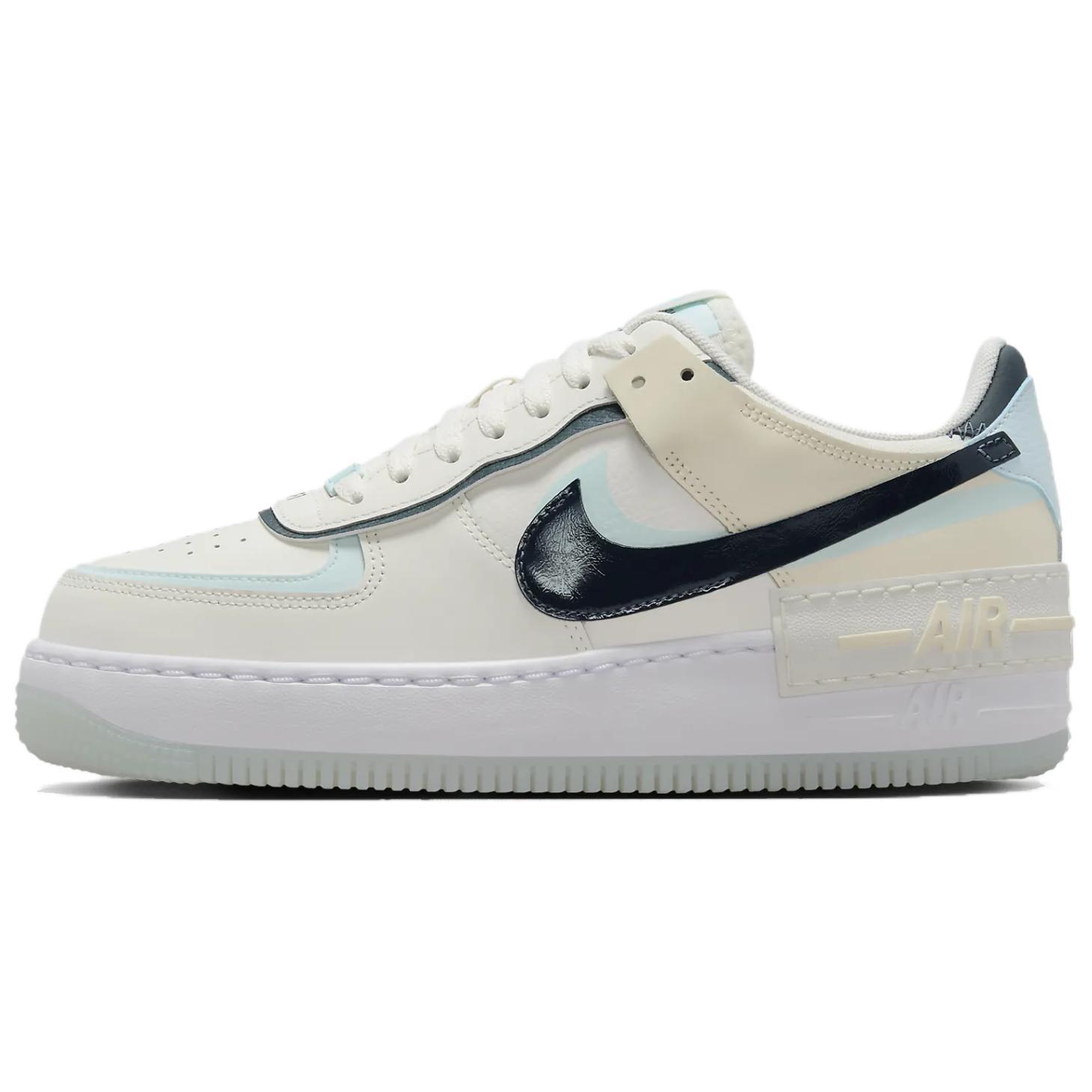 Nike Air Force 1 shadow 低帮 板鞋 女款 米蓝色