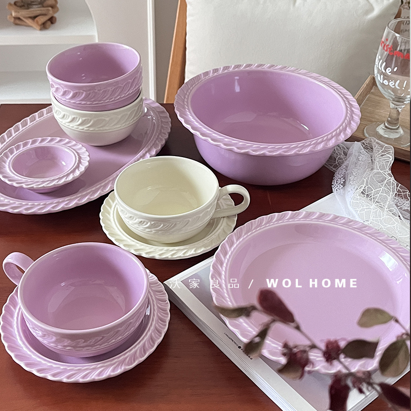 French-Style Chanson Series Tableware Underglaze Color Set Coffee Cup and Saucer Breakfast Cup Ceramic Mug Afternoon Tea Cup French-Style Chanson Series Tableware Underglaze Color Set Coffee Cup and Saucer Breakfast Cup Ceramic Mug Afternoon Tea Cup