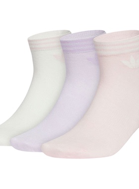 adidas阿迪达斯三叶草男女ORI TREF ANK 3P休闲袜子KF4996