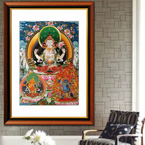 Embroidery handmade Suzhou embroidery Thangka Four-Armed Guanyin high-end collection embroidery silk one to four silk embroidery