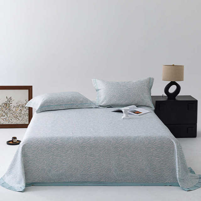 High-end bamboo fiber mat three-piece set summer tin silk bed sheets household ice silk summer can be washed machine soft mat