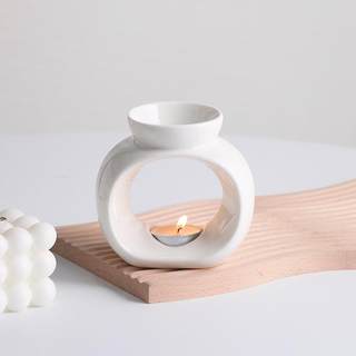 Cross-border hot selling ceramic aromatherapy stove ornaments indoor candle aromatherapy lamp retro household anti-dry burning essential oil lamp