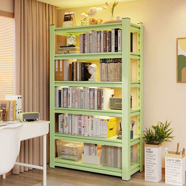 Steel children's bookshelf color wrought iron student bookcase household storage rack wrought iron living room storage rack storage rack