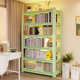 Steel children's bookshelf color wrought iron student bookcase household storage rack wrought iron living room storage rack storage rack