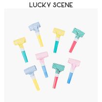 (Lucky Props) Fresh Colorful Striped Dragon Rolling Whistle Trumpet Adult Party Birthday Party Congratulations