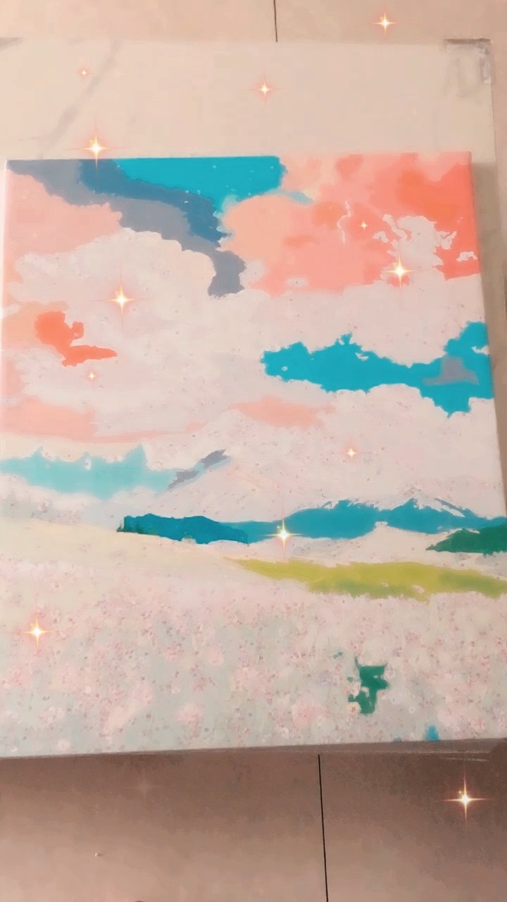 恰逢夏日-diy数字油画丙烯填充手绘手工风景治愈系减压油彩涂色画