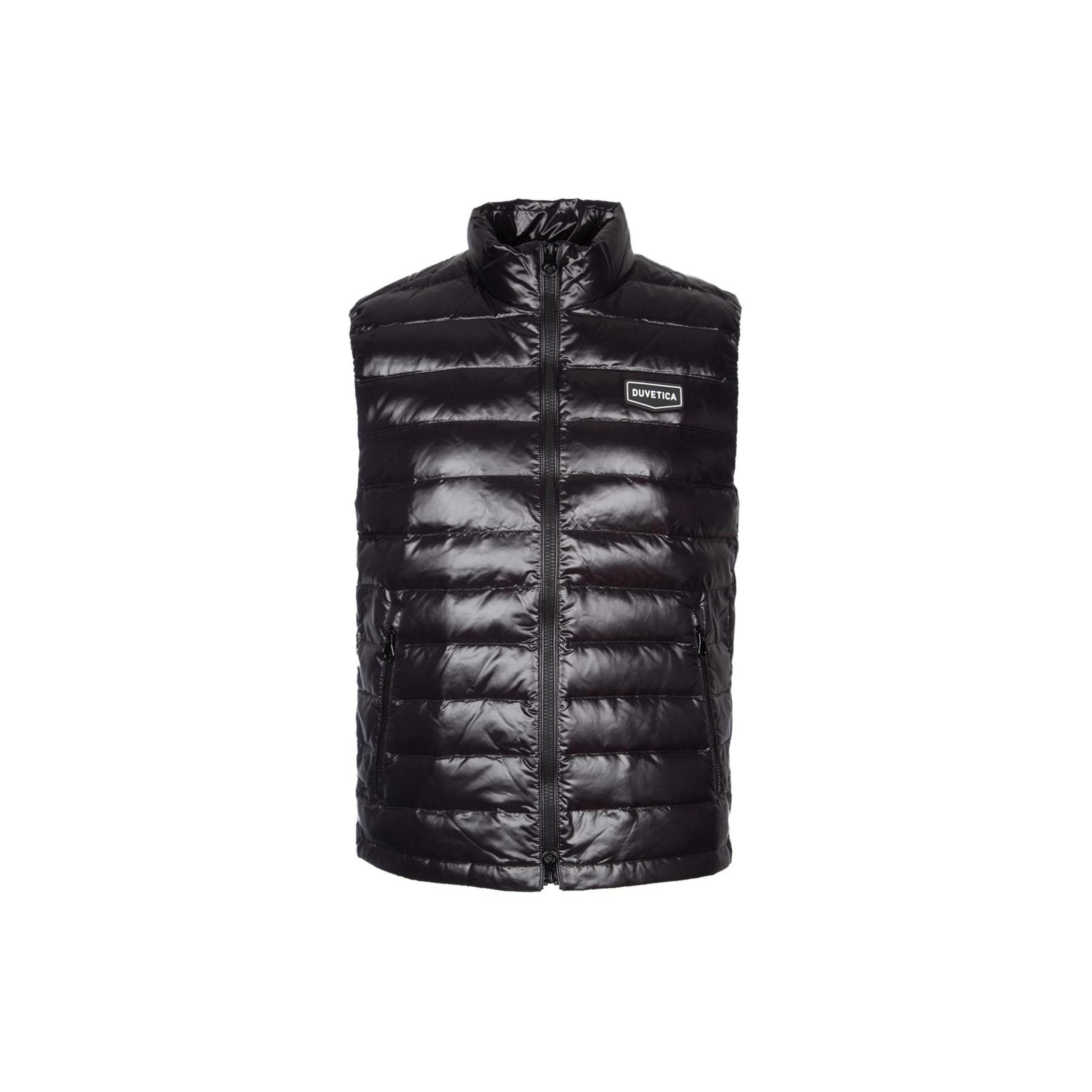 Duvetica 纯色立领拉链字母品牌Logo刺绣宽松无袖马甲 男款 黑色