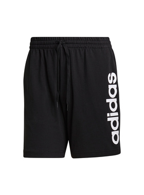 adidas M Lin Sj Sho Logo徽标印花运动透气短裤 男款 黑色