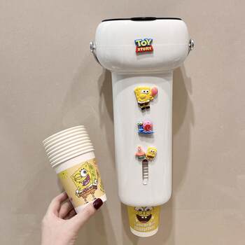 Disposable cup storage rack wall-mounted high-looking water dispenser paper cup holder cup taker water cup dust-proof storage box