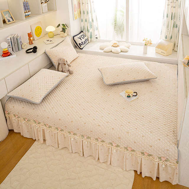 Milk crystal velvet tatami bed cover winter suede rural large kang cover kang cover anti-slip tami bed sheet kang sheet kang single