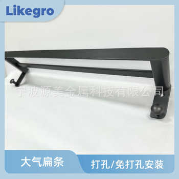 Double rod towel rack atmospheric flat strip double-layer space aluminum bath towel bathroom storage bathroom wall-mounted pendant bathroom