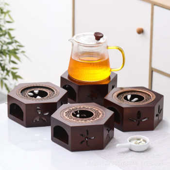 Bamboo warm tea stove restaurant hotel home base chinese retro candle heating insulation bamboo tea table tea set accessories