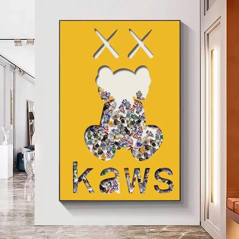 [KAWS современная минималистичная декоративная картина для прихожей гостиная настенная подвесная сетка]