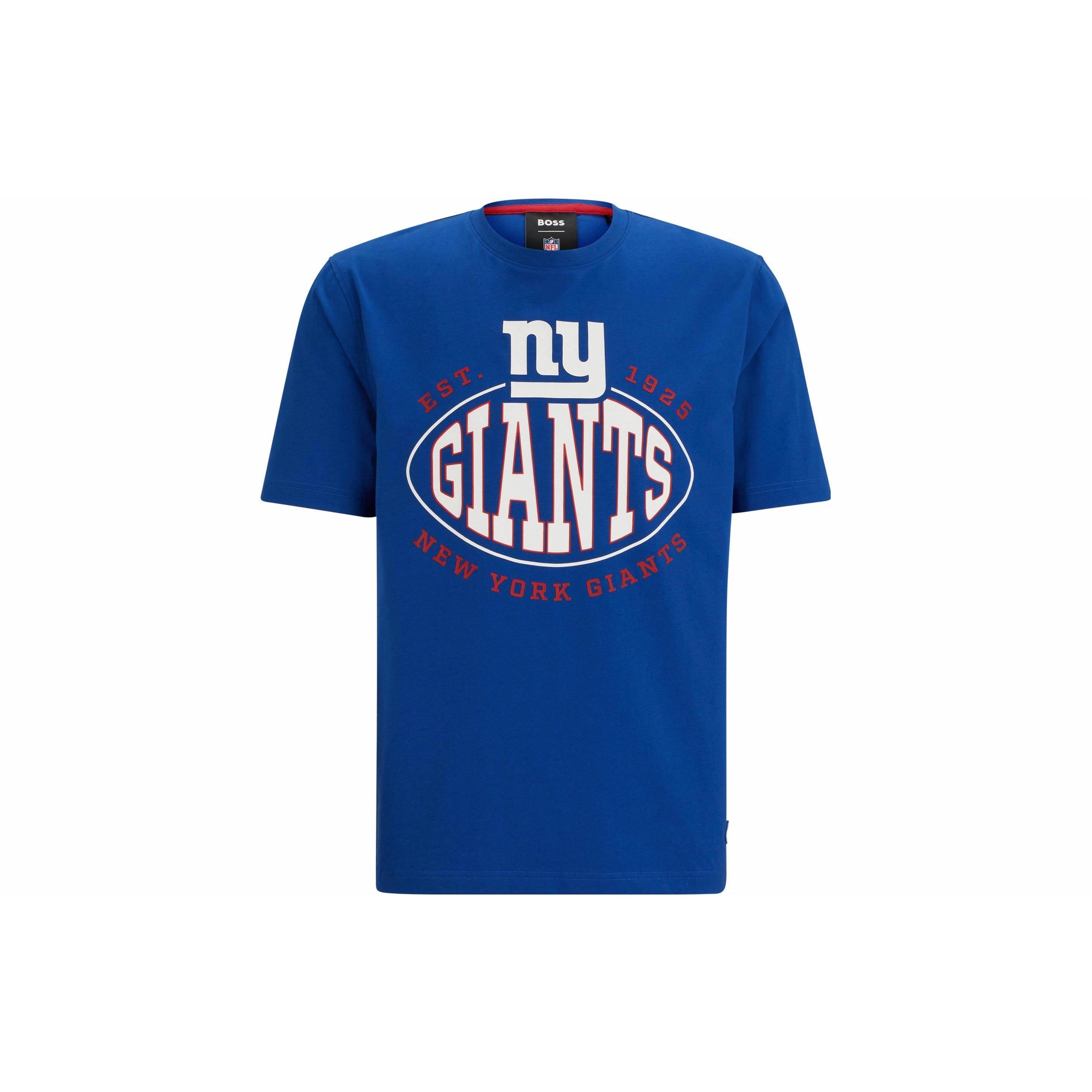 HUGO BOSS 宽松圆领字母印花套头短袖T恤 男款 蓝色