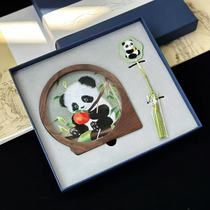 Suzhou embroidery pure handmade double-sided embroidered walnut wood ornaments gift box set Bamboo News for Peace Intangible Cultural Heritage Business Souvenir