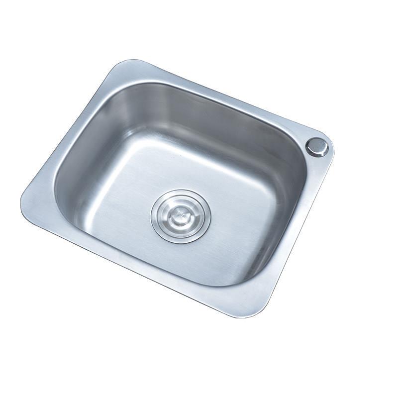 Stainless Steel Single Sink for Kitchen, Commercial Wash Basin, Vegetable Washing Basin, Single-Slot Simple Wall-Mounted Dishwashing Sink, Under-Sink Basin