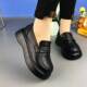 2026 Autumn new style slip-on thick-soled loafers for women, soft-soled soft-soled small leather shoes for women, beanie singles