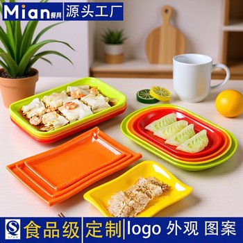 Color A5 melamine tableware plate commercial rice rolls plate barbecue chafing dish plate plastic plate rectangular plate