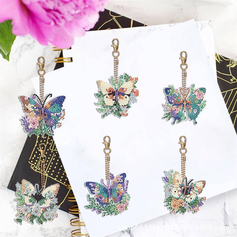 Di Butterfly Diamond Painting Keychain Ly082 Butterfly Cartoon Keychain Children's Handmade Diamond Bag Pendant Accessory Di Butterfly Diamond Painting Keychain Ly082 Butterfly Cartoon Keychain Children's Handmade Diamond Bag Pendant Accessory