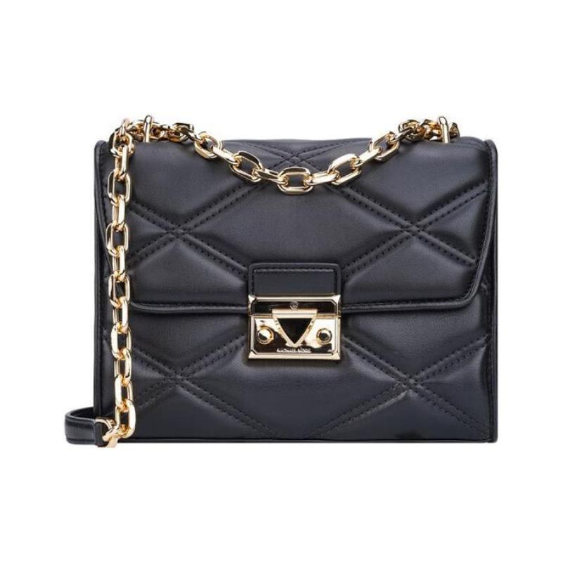 Unused Michael Kors / Michael Kors Black Leather Women's Medium-Sized Shoulder Bag