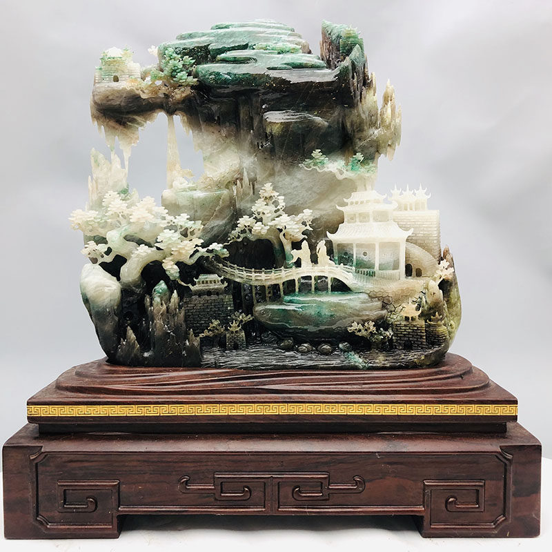 Source good stock (Xianshan Jhabu) Four famous jade boutique unique mountain jade pendulum pieces 10 6 catties x14