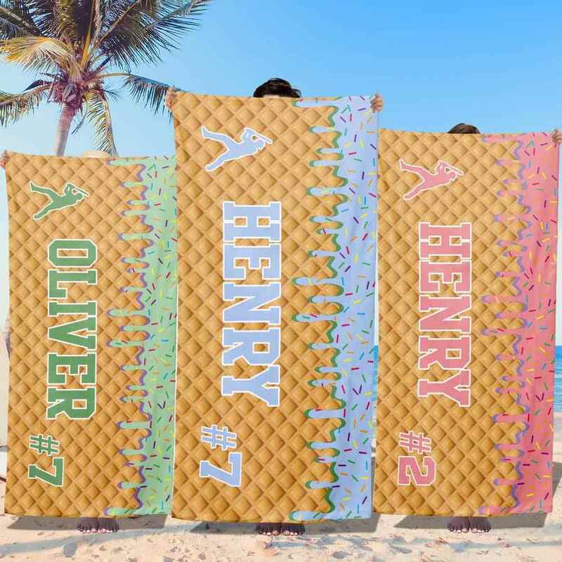 Font Style Customization, Personalized Beach Towels, Personalized Pool Towels, Bath Towels, Name, Birthday, Holiday Items