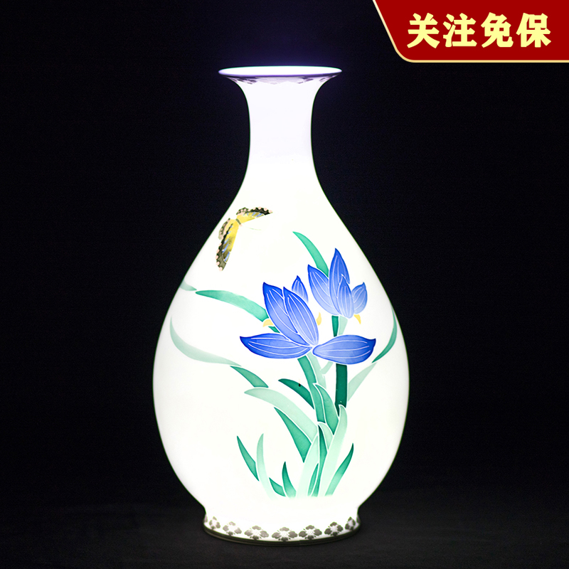 Master Handpainted Works Department Hunan Ceramic Art Master Zhou Aiping Poetry Hand-painted Vase Pendulum