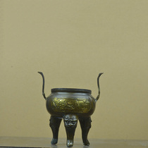 KC1493 gilt copper double-ear incense burner