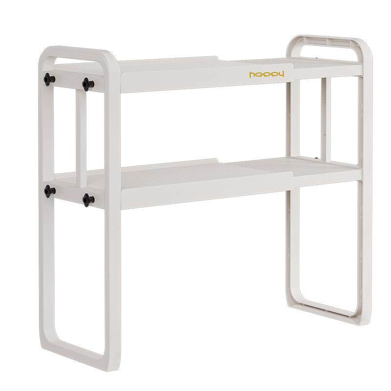 Retractable Kitchen Storage Rack Microwave Oven Rice Cooker Shelf Household Double-Layer Countertop Desktop Storage Stand