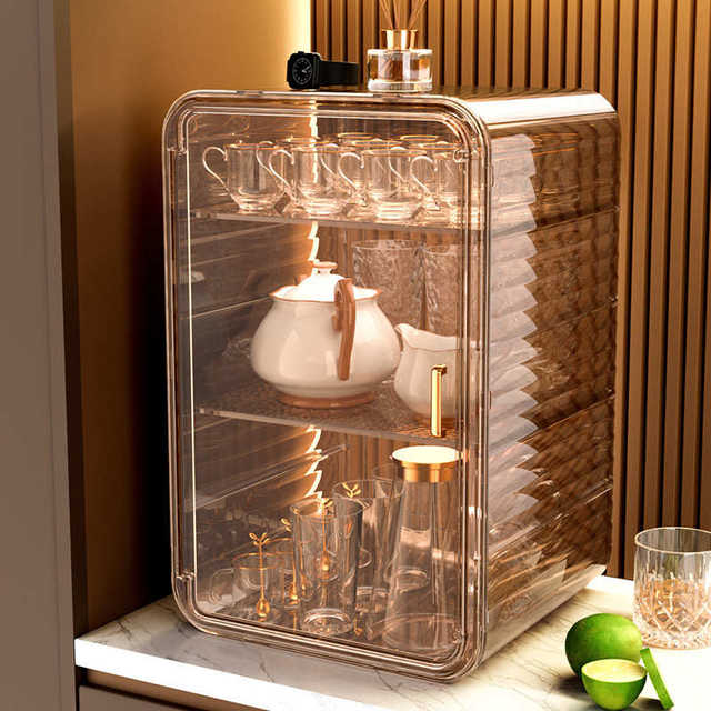 Dustproof cup storage rack dustproof water cup rack tea set glass coffee cup mug red wine cup rack