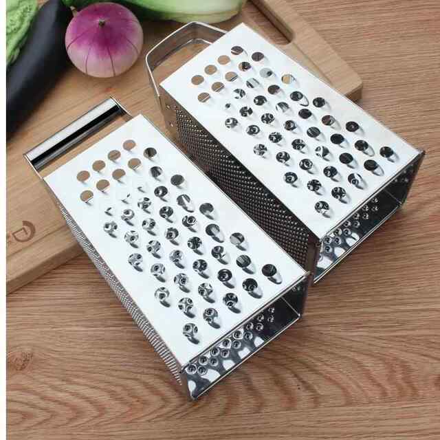 Multi-Functional Kitchen Tool for Peeling and Slicing Cucumbers, Thickened Stainless Steel Grater with Four-Sided Shredding and Hand Guard