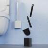 Cross-border new soft plastic toilet brush with base bathroom no dead corner cleaning brush wall hanging no punching toilet brush