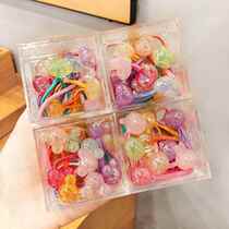 Childrens dertilizer baby hair without hurting hair net red girl hair ring little girl cute head rope rubber lady