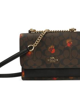 未使用Coach/蔻驰Klare 21帆布拼皮革棕黑色女款小号单肩包