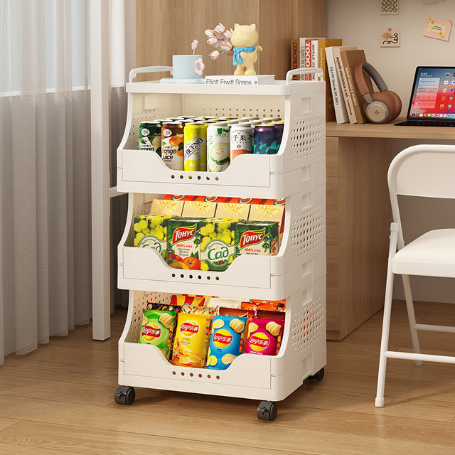 Door cart storage rack floor-standing movable snack storage rack home bedroom bedside table living room storage rack