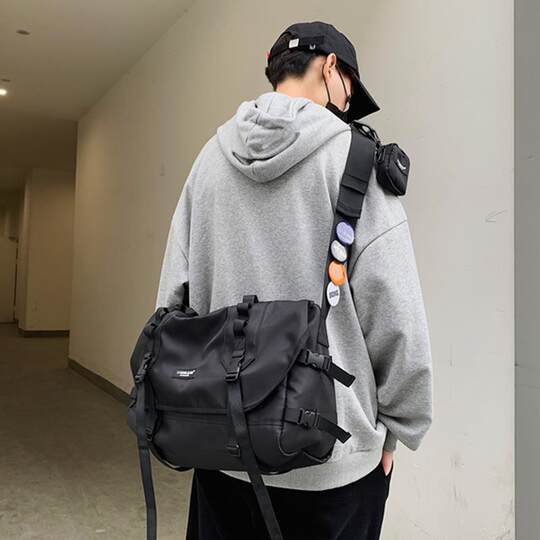 Liu Yaowen and Song Yaxuan same style backpack crossbody bag men's large capacity trendy bag cycling workman function one-shoulder postman bag