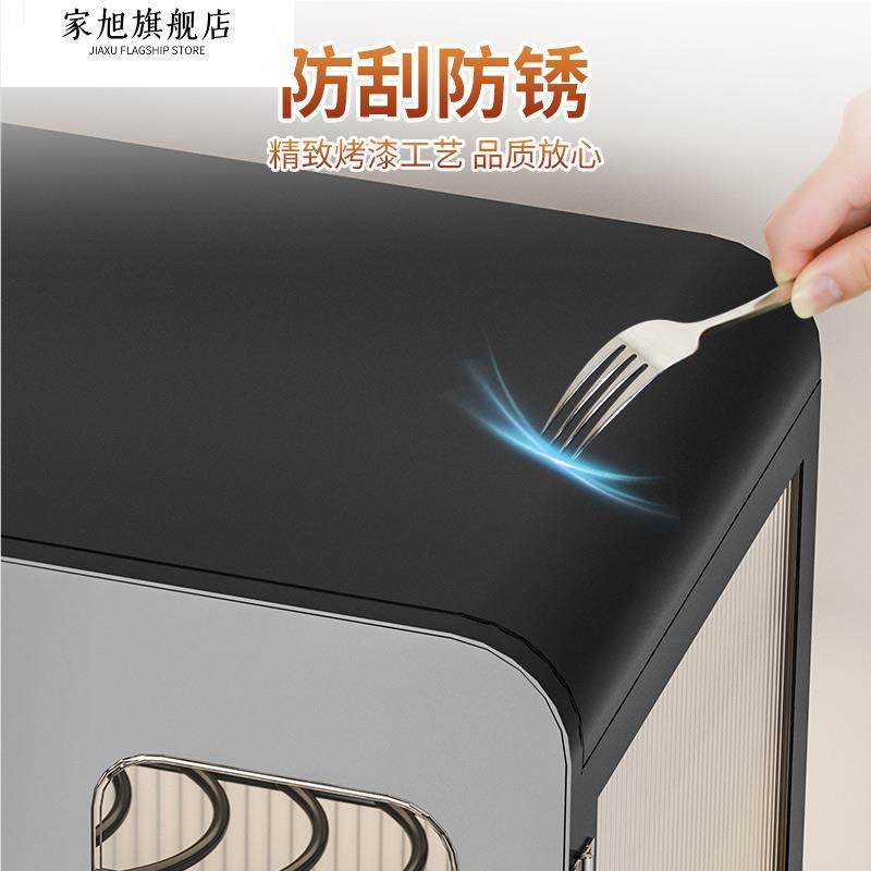 Fully Sealed Kitchen Dish Storage Rack, Dust-Proof Cupboard, Multi-Functional Dishware Storage Rack, Dishware and Cutlery Storage and Draining Rack