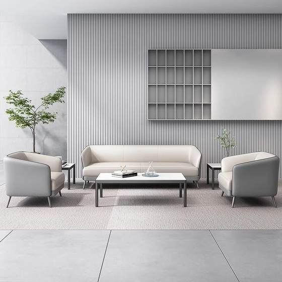 办公沙发现代简约高档三人位办公室商务接待室会客区茶几组合家具