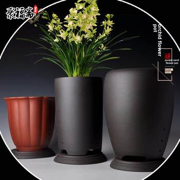 Yixing purple sand flower pot, large orchid flower pot, special high-end breathable bonsai flower pot with tray flower pot special gap