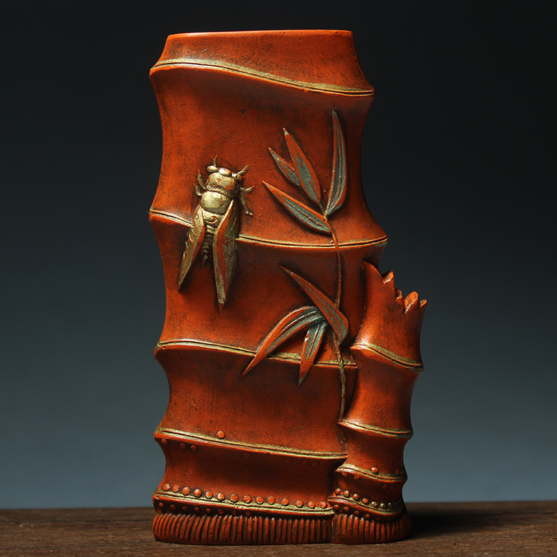 Town house auspicious vermilion ink ingots Ink strips Ink blocks Zhizhu Changle Ornaments Wenfang Four Treasures 90s emblem ink