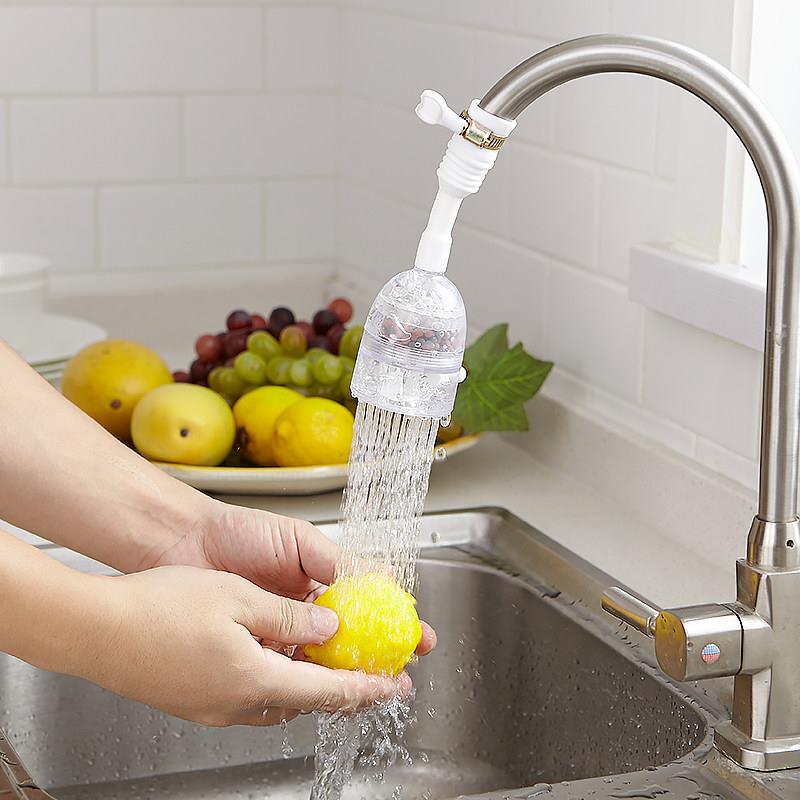 Kitchen Faucet Splash-Proof Showerhead Extender, Water-Saving Device, Filter Nozzle, Rotatable Spray Head, Water Purifier