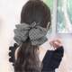 Checkerboard Large Bow Hair Clip for the Back of the Head, 2024 New Spring Clip, High-End Ponytail Barrette Hair Accessory