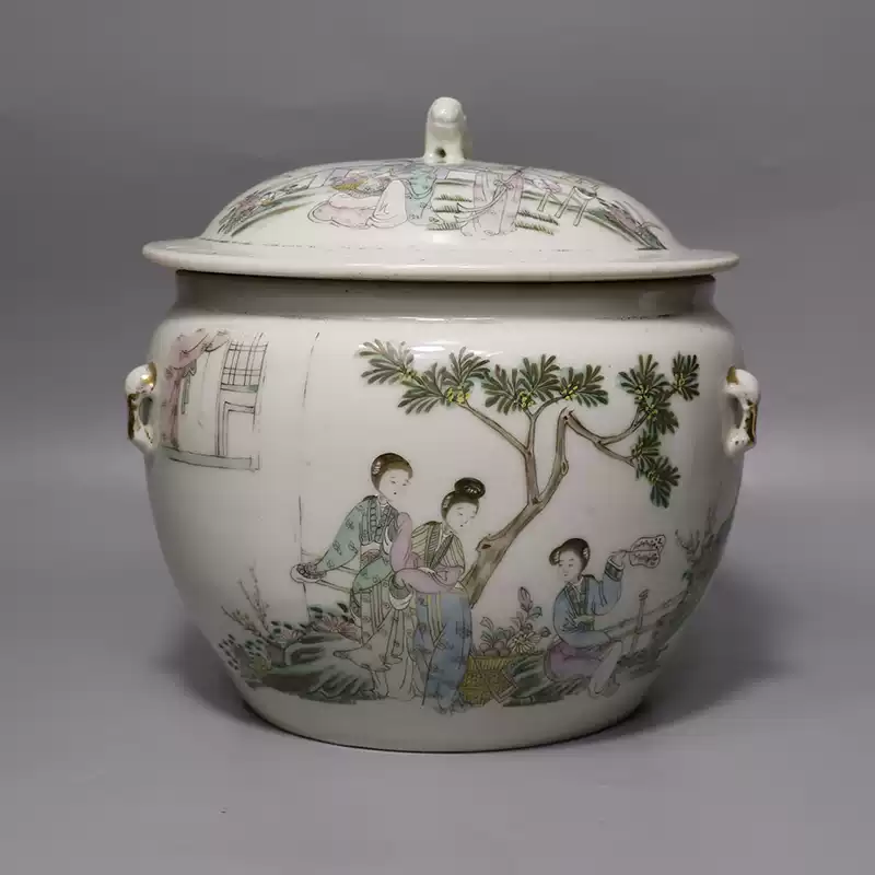 名家手工粉彩瓷器老瓷器收藏古董粉彩仕女大罐余元昌造款-Taobao-Tmall