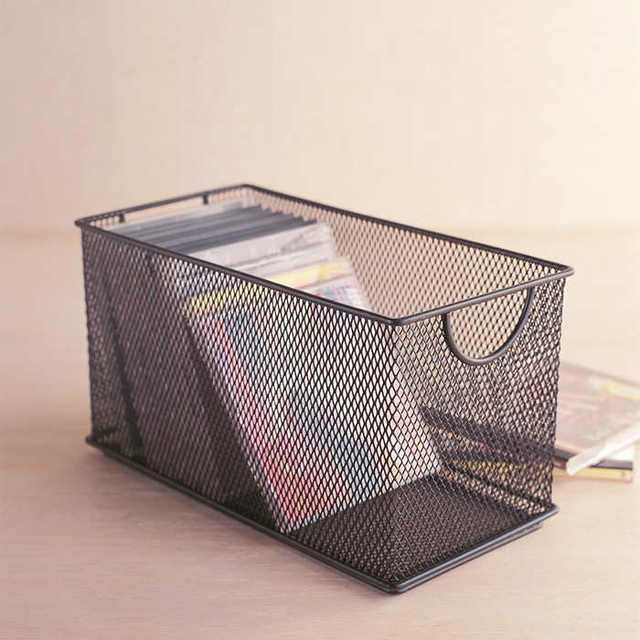 Metal grid CD/DVD storage box desktop storage box stationery CD debris box cabinet partition classification storage