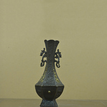 KC1534 copper double dragon ear hexagonal vase