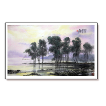 Negotiable price 1 2 meters (North Korea) Lee Ming-chuls Morning at Yeonpong Lake Pyongyang University First-class Painter