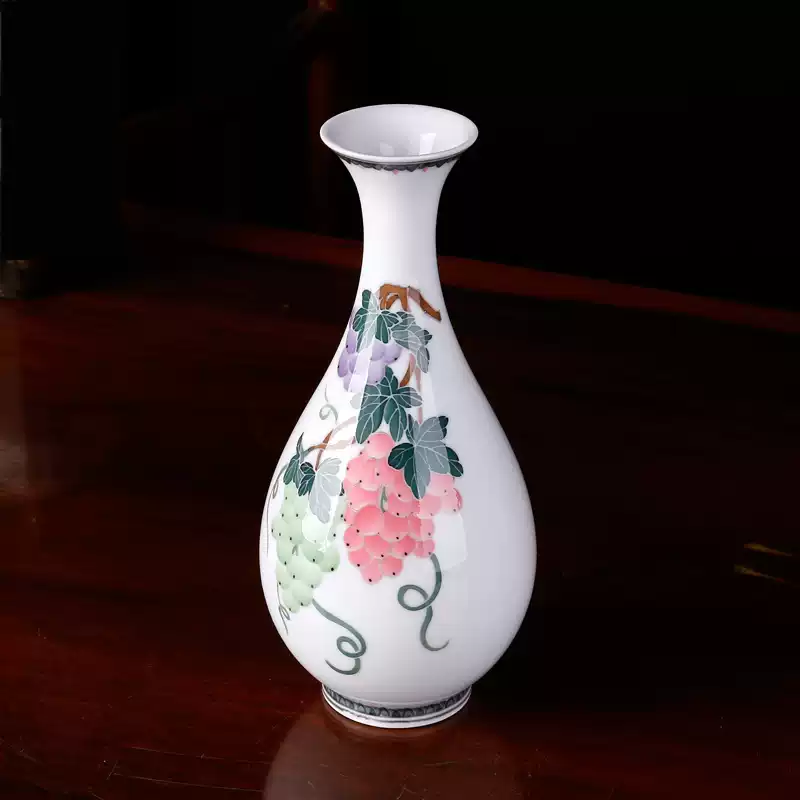 醴陵釉下五彩花卉瓶系70年代初洪江泥手绘花瓶古玩收藏瓷硕果累累-淘宝